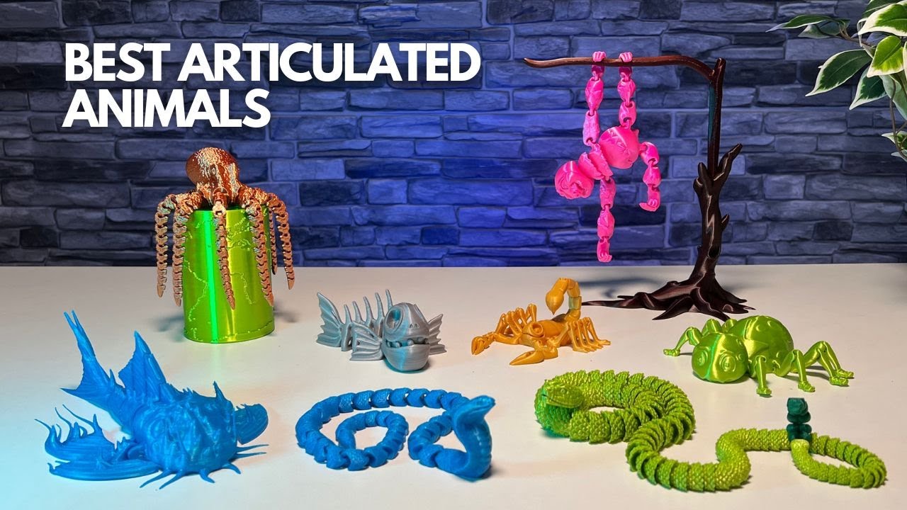 Amazing 8 Articulated animals. 3D printing